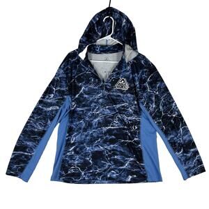 Engineered Angling Gear EAG Fishing Shirt Hooded Long Sleeve Women's 1X Ocean